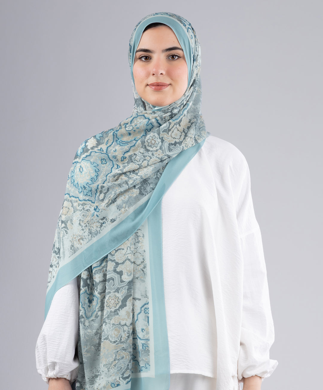 Aqua Chiffon Scarf