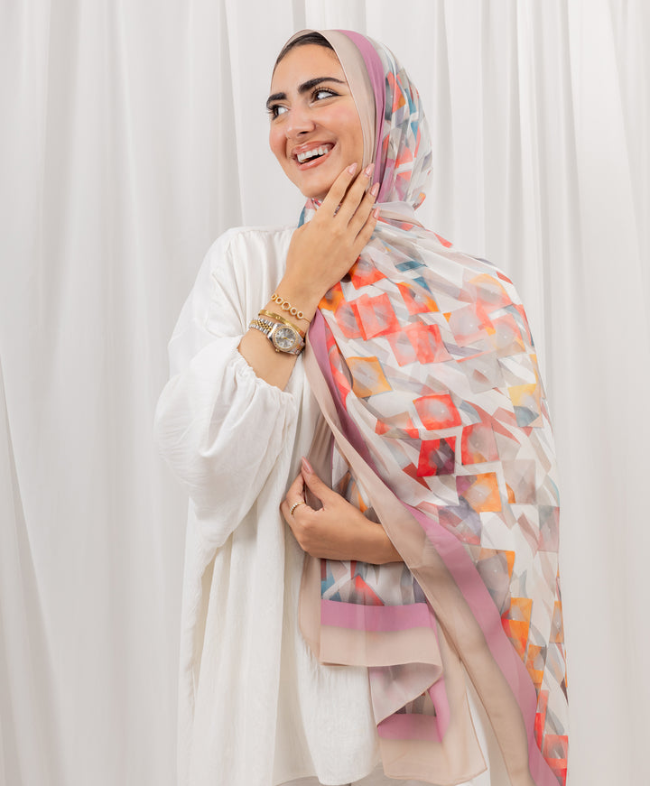 Pattern Air Chiffon Scarf