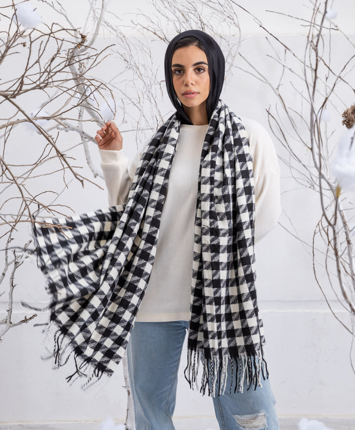 Charming Checks Winter Shawl