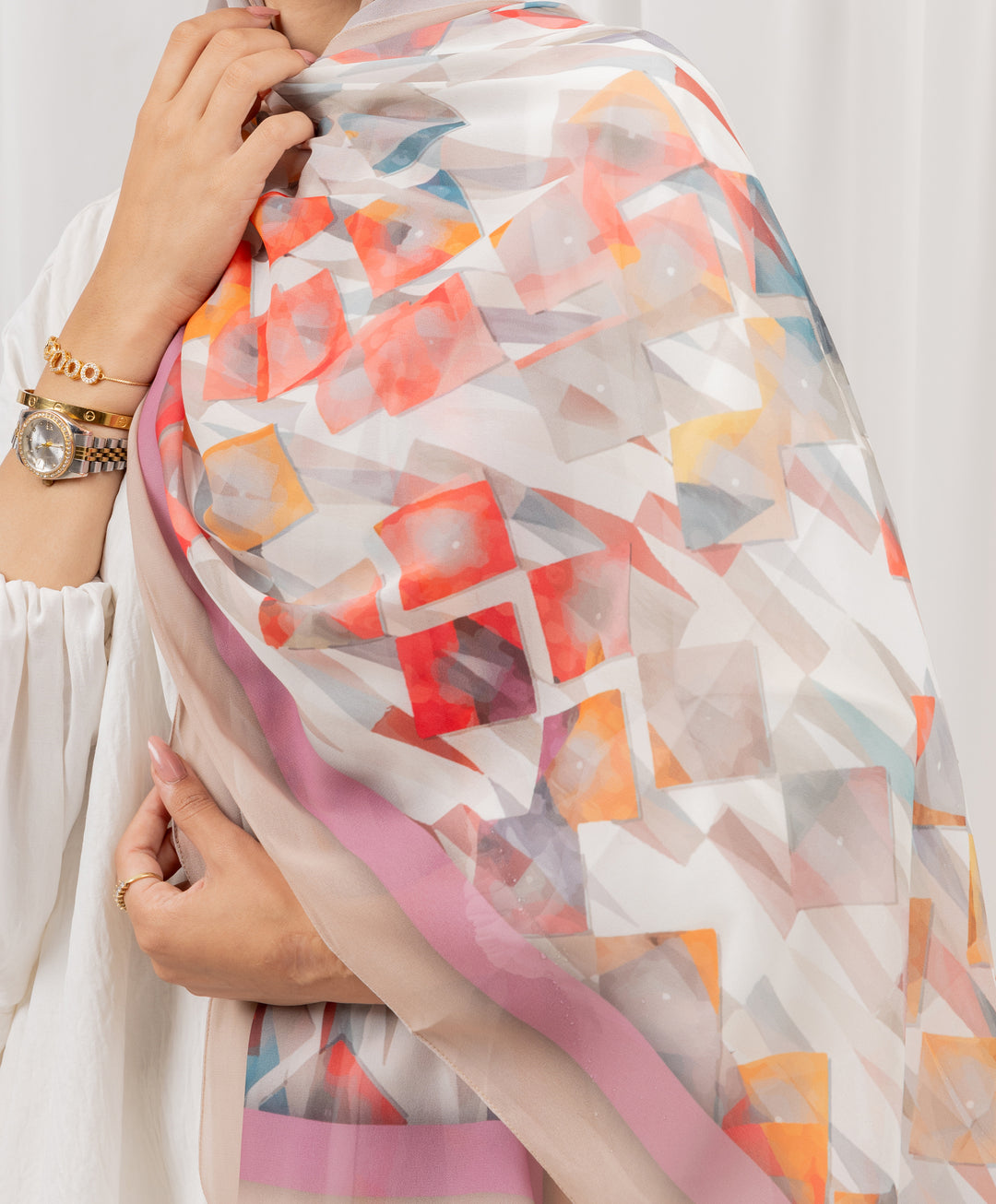 Pattern Air Chiffon Scarf