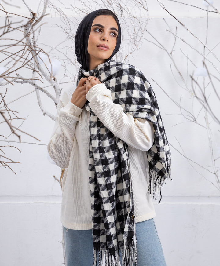 Charming Checks Winter Shawl