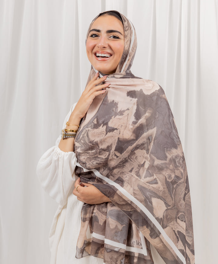 Earth Tone Chiffon Scarf