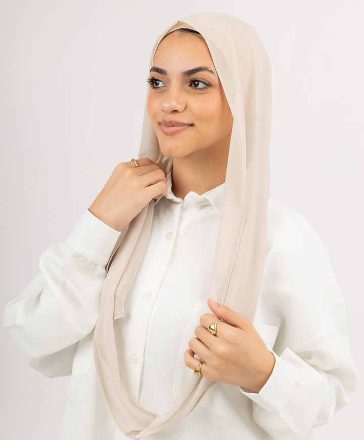 Easy Closed Chiffon Wrap Scarf