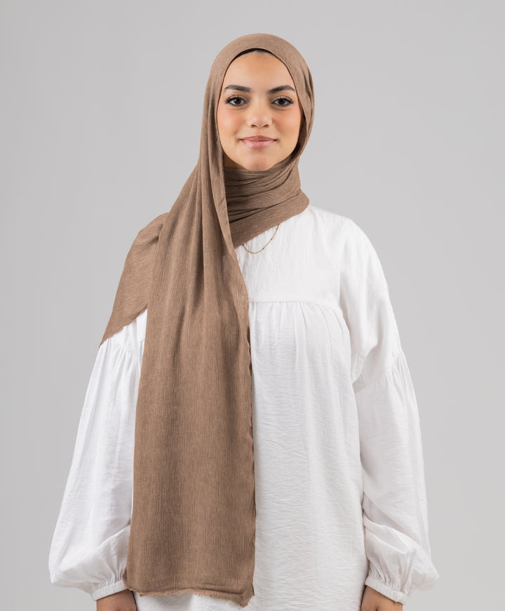 Foggy Marble Tassels Cotton Scarf