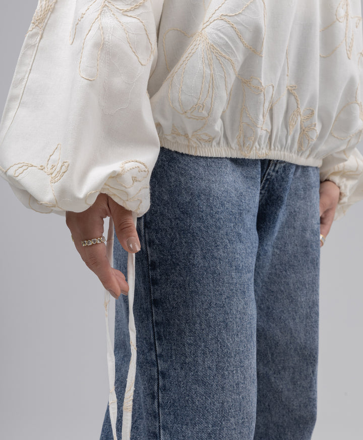 Botanical Embroidered Blouse