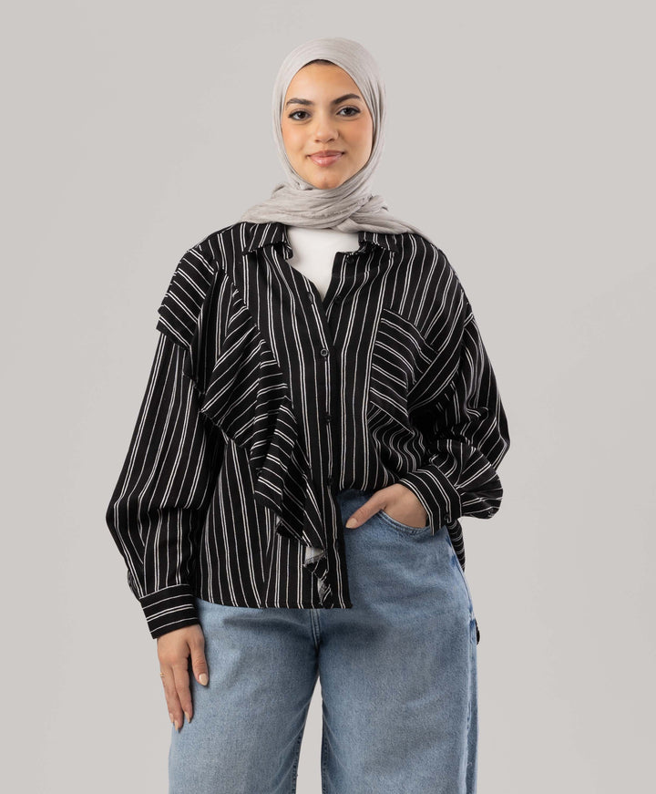 Ruffle Linen Shirt