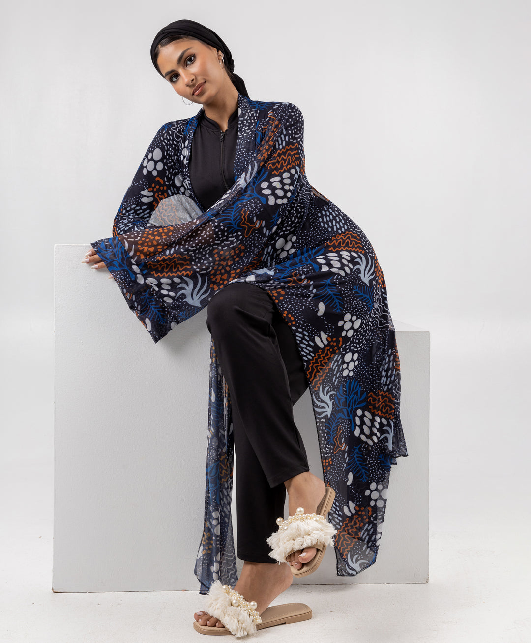 Printed Tulle Kimono