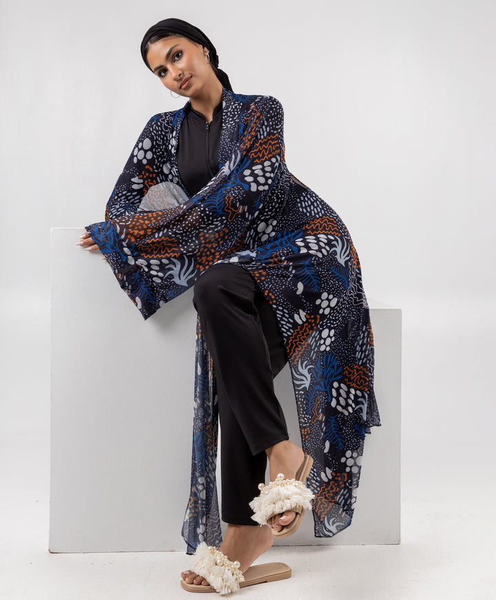 Printed Tulle Kimono