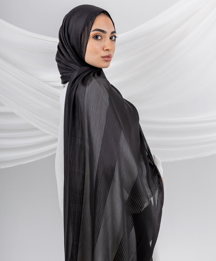 Glittery Satin Chiffon Scarf