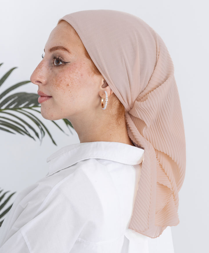 Pleated Plain Square Scarf