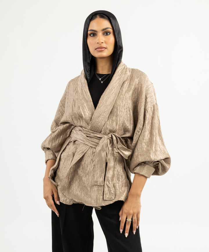 Glossy Wrap Kimono