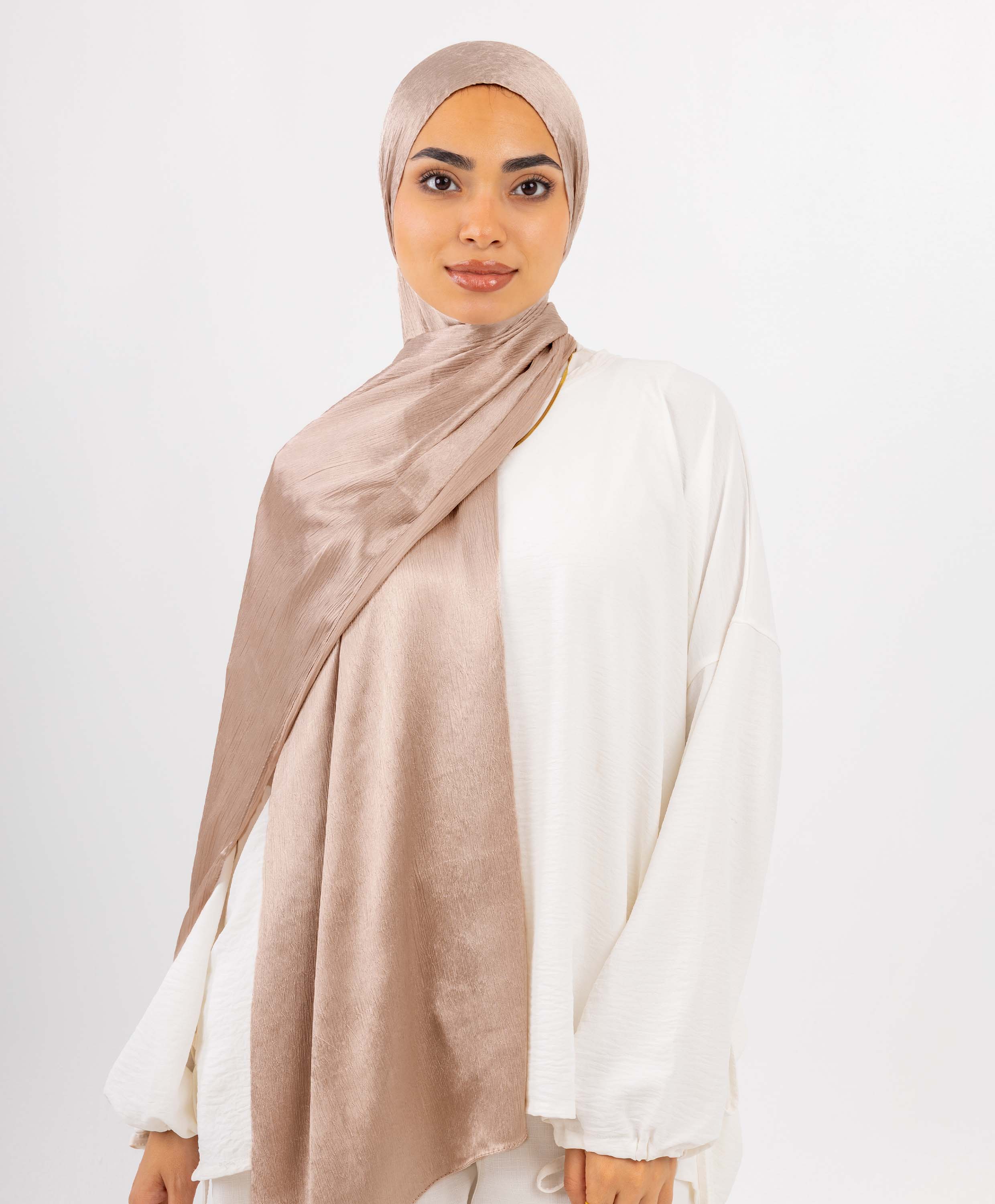 Crushed Satin Scarf – Le Voile