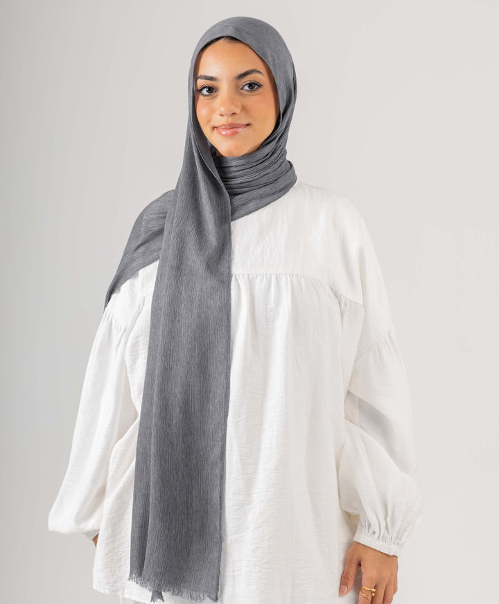 Foggy Marble Tassels Cotton Scarf