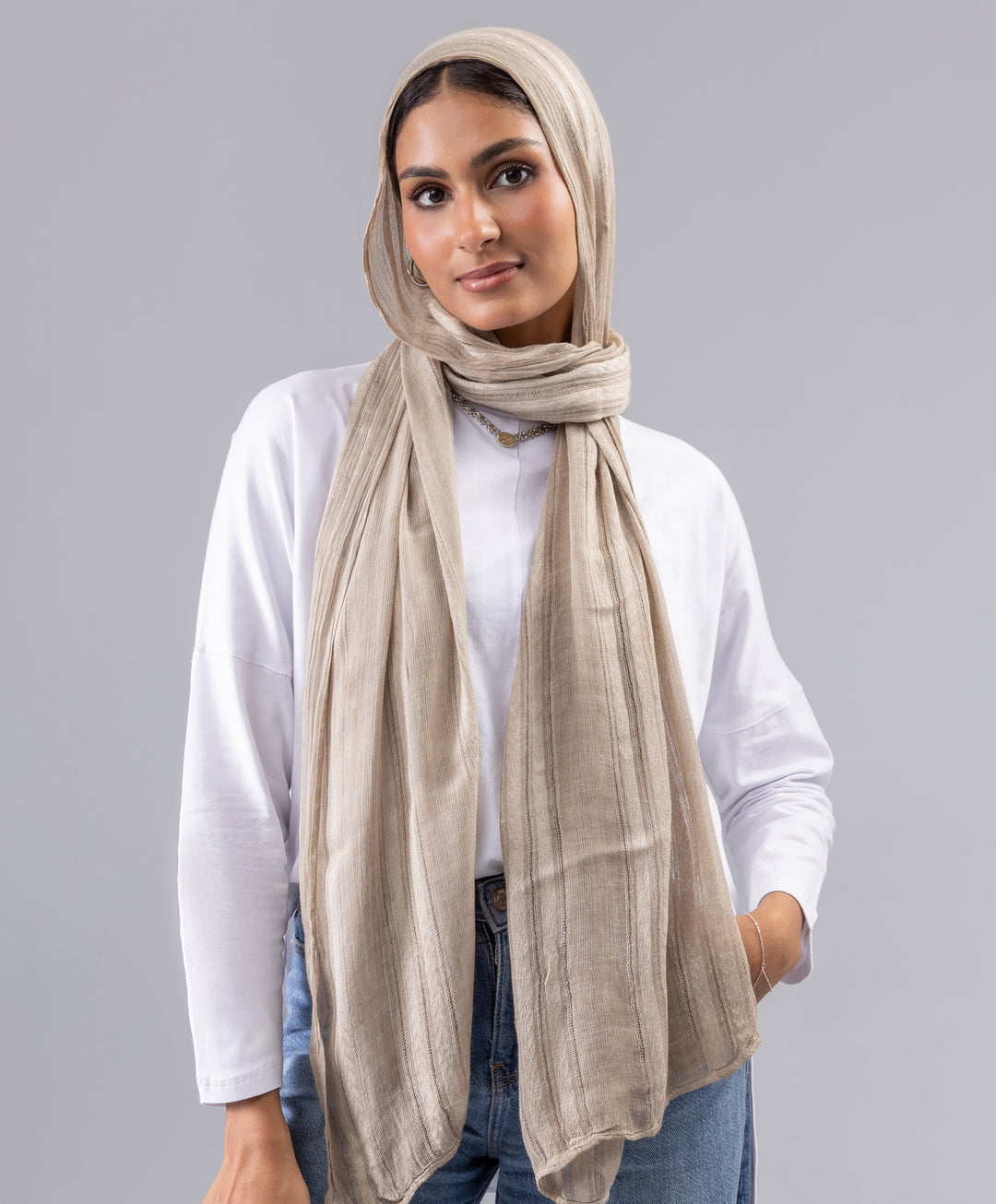 Striped Linen Scarf