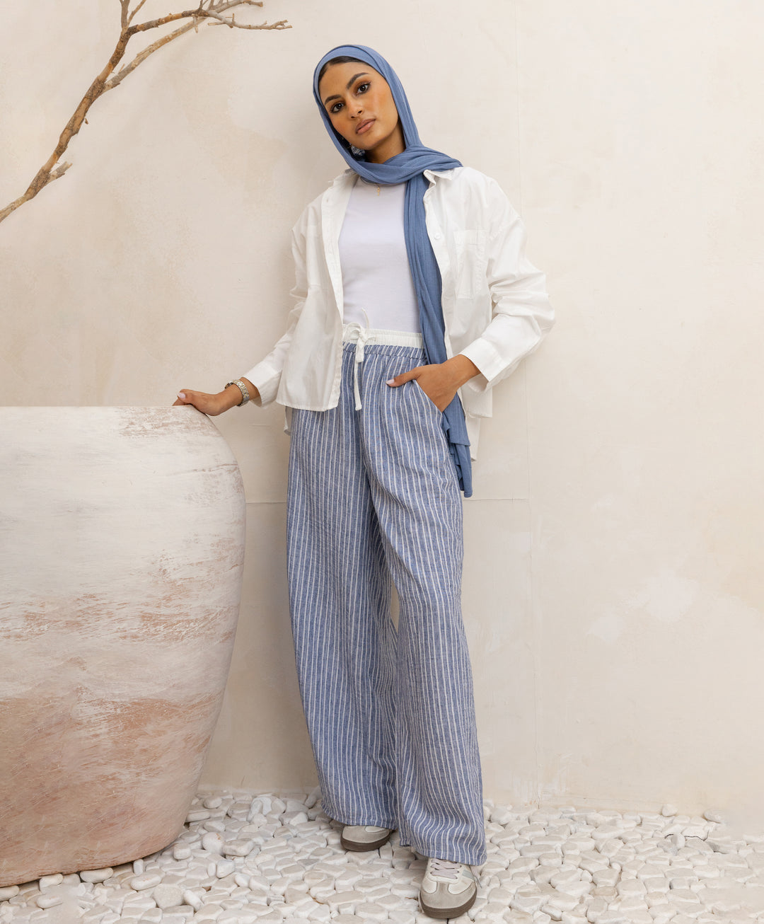 Wide Leg Striped Pants