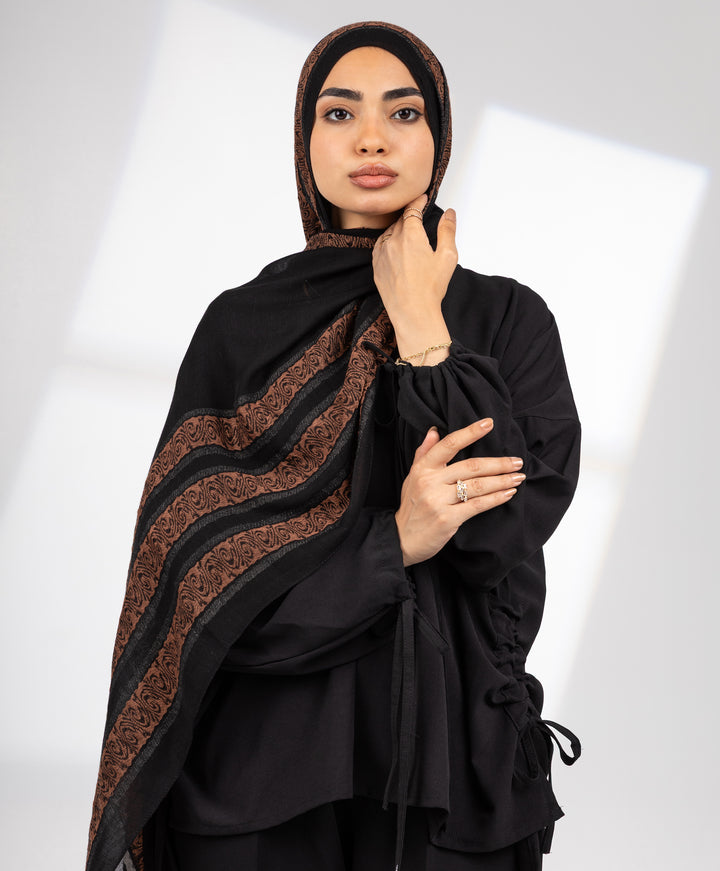 Midnight Lace Linen Scarf