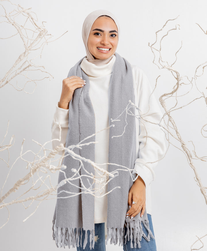 Whisper Short Tassels Shawl