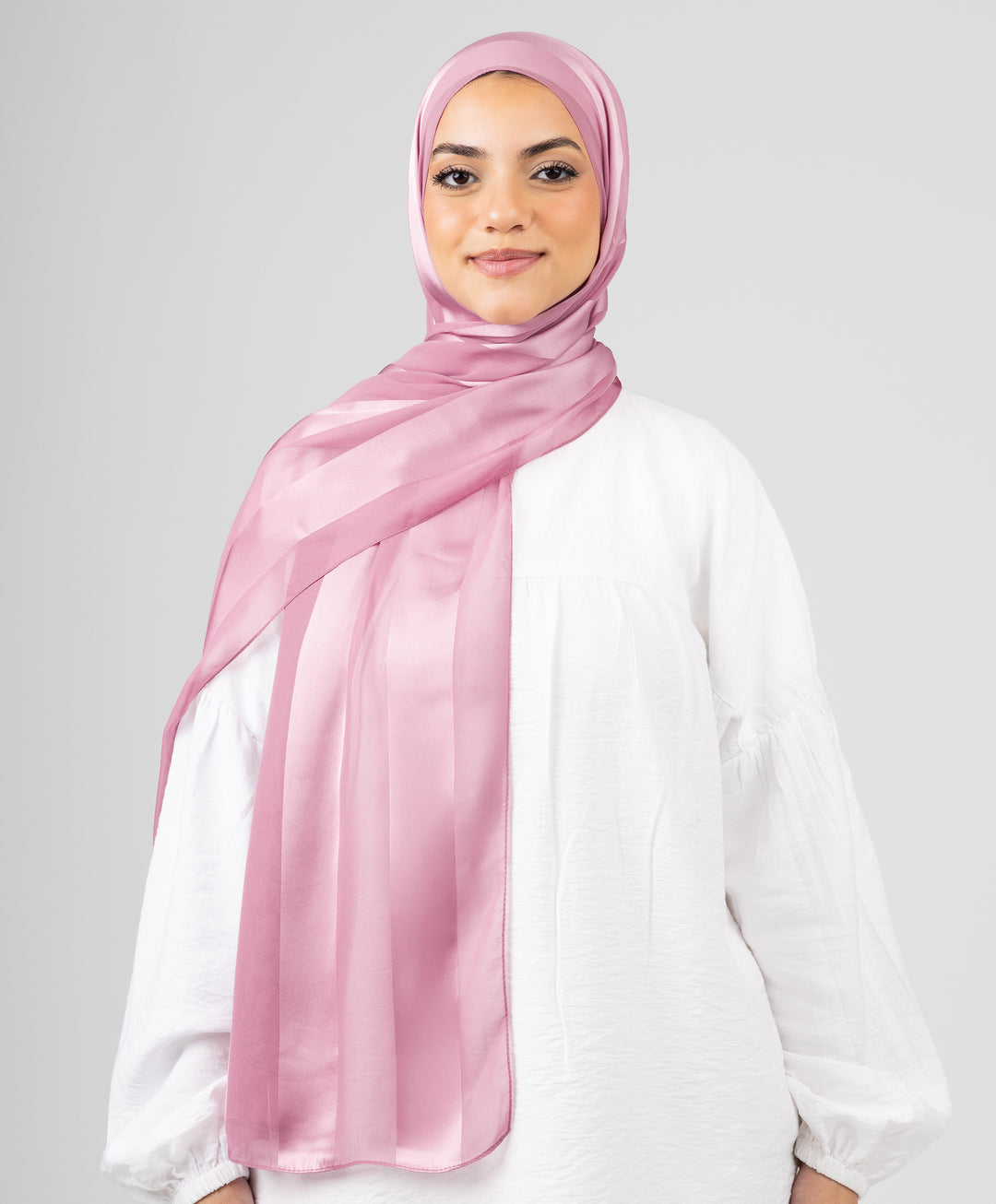 Abstract Satin Chiffon Scarf