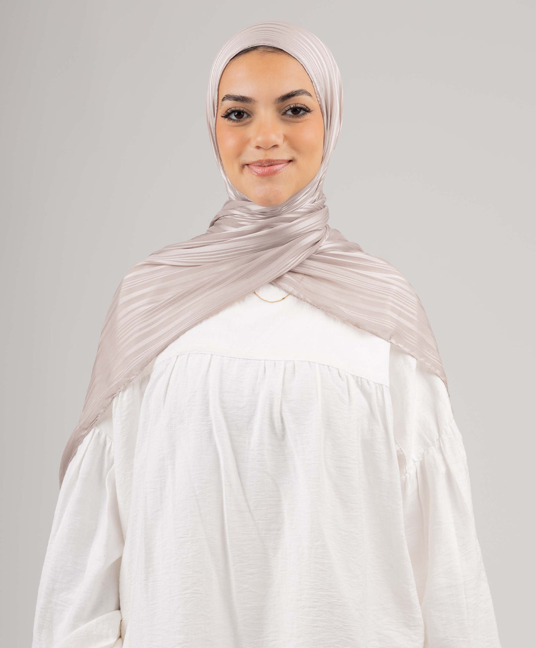 Striped Satin Chiffon Scarf