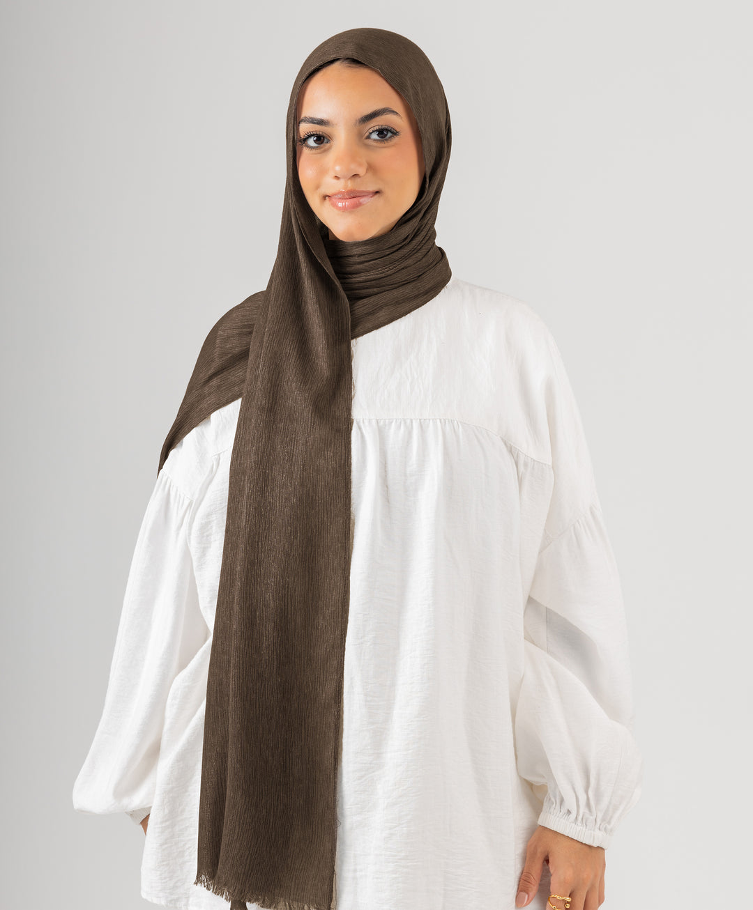 Foggy Marble Tassels Cotton Scarf