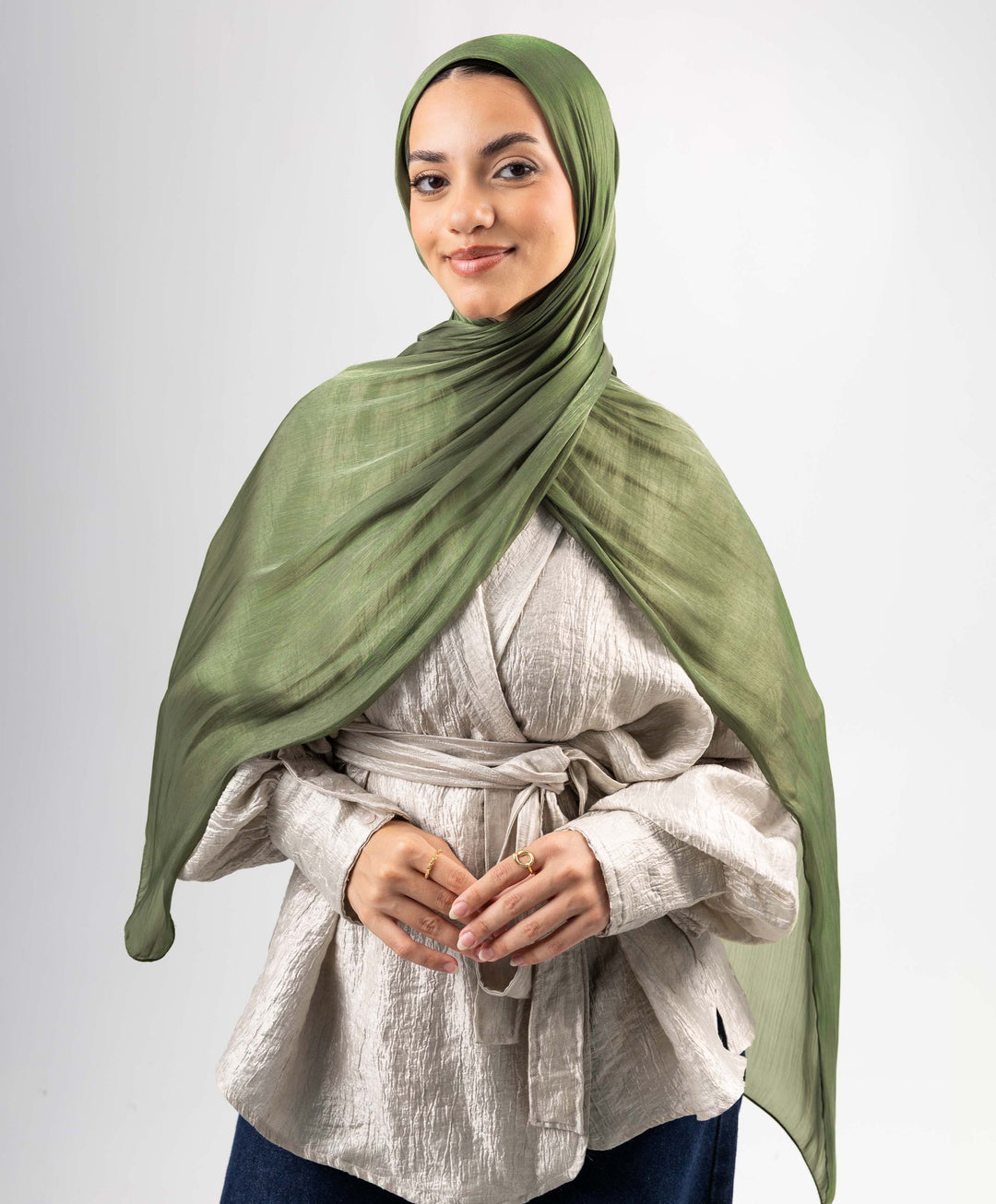Organza Crinkle Satin Scarf