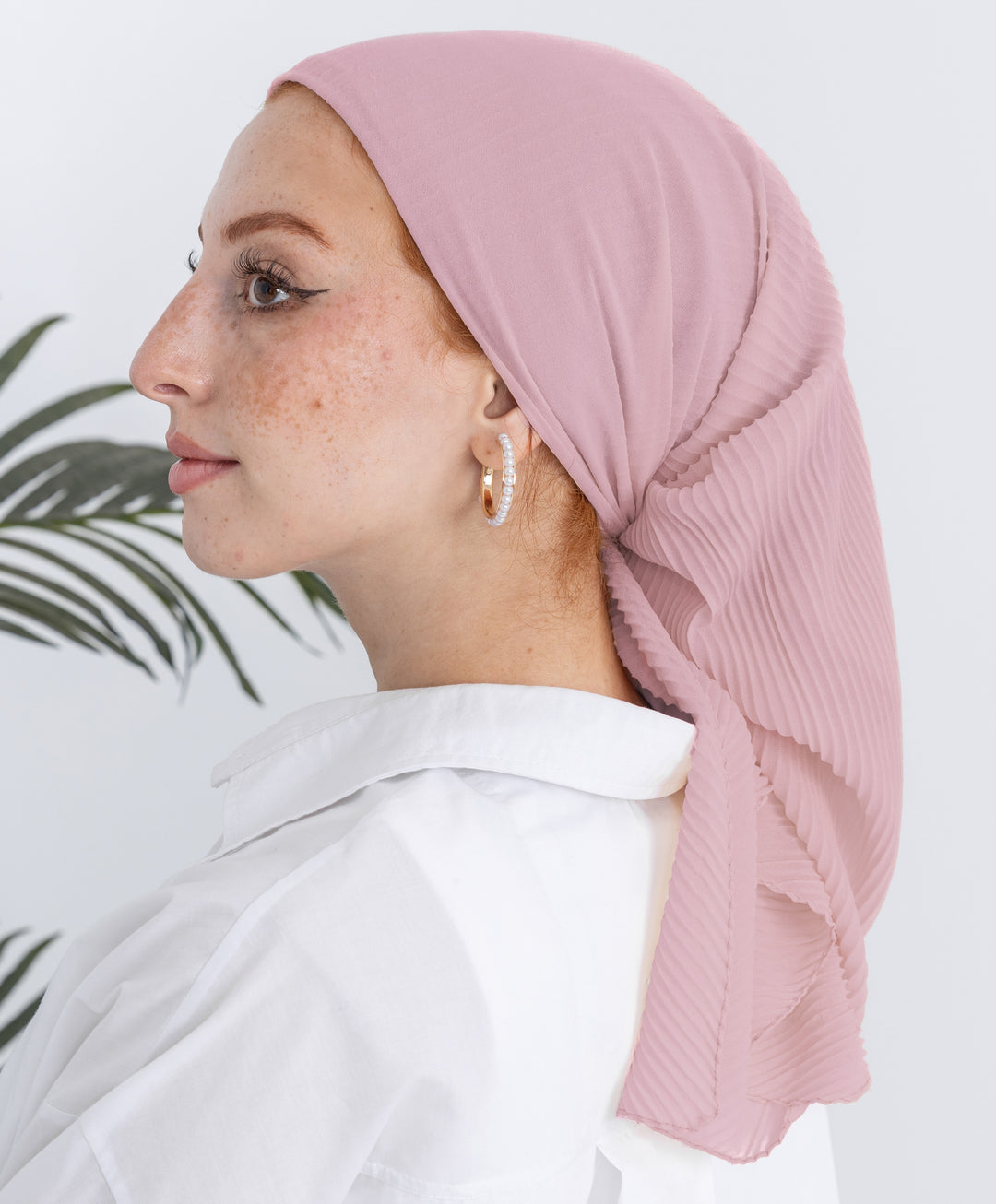 Pleated Plain Square Scarf