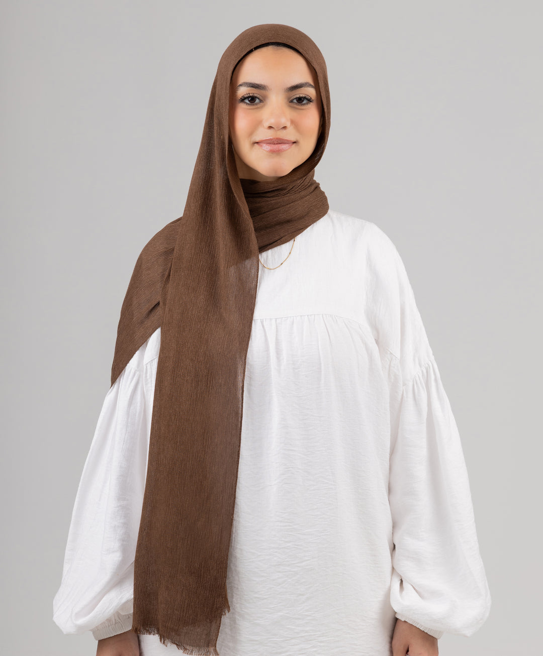 Foggy Marble Tassels Cotton Scarf