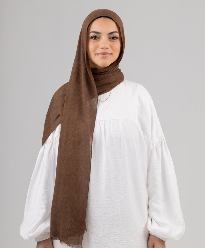 Foggy Marble Tassels Cotton Scarf