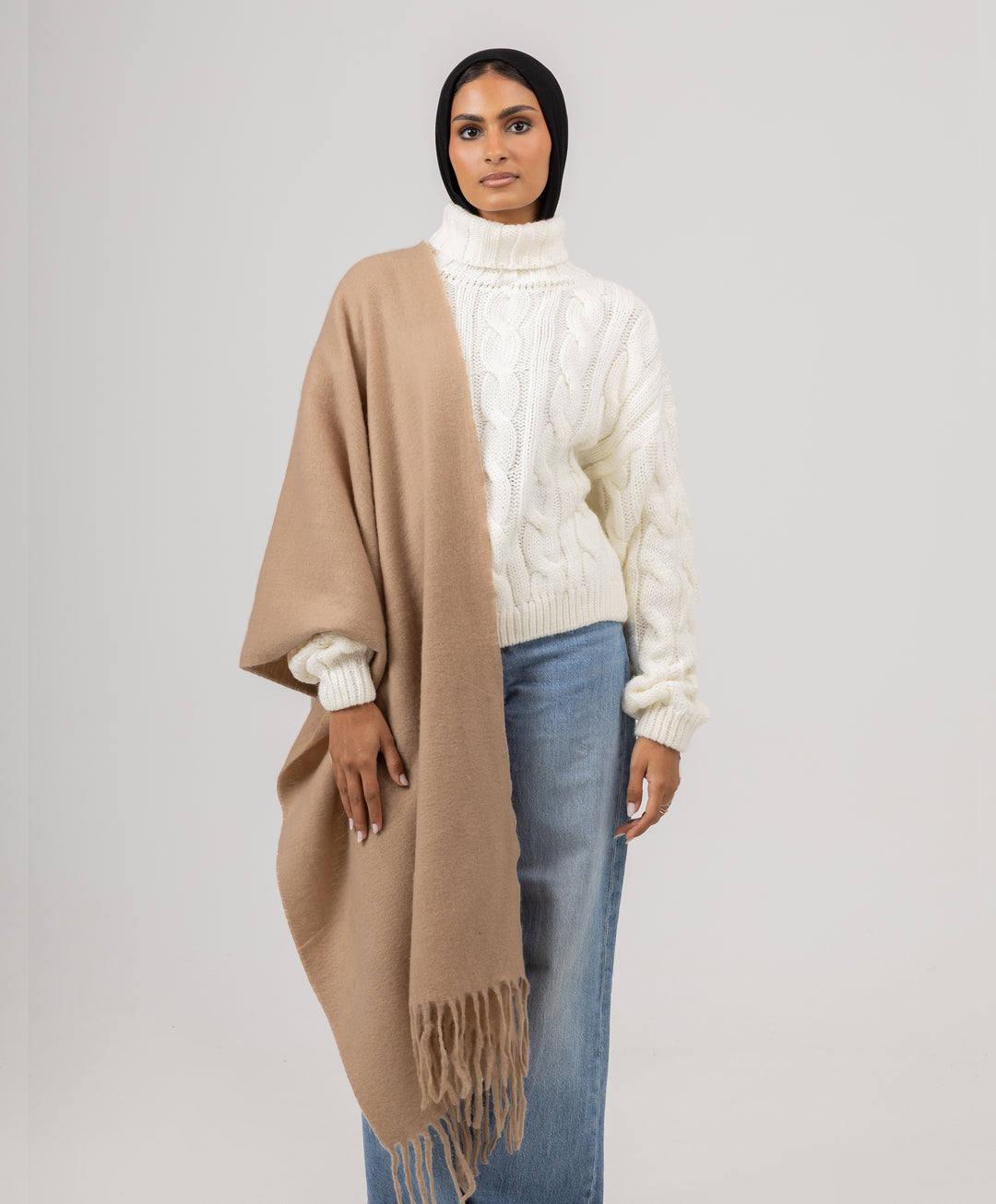 Whisper Short Tassels Shawl