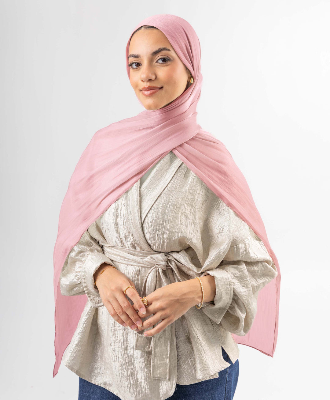 Organza Crinkle Satin Scarf