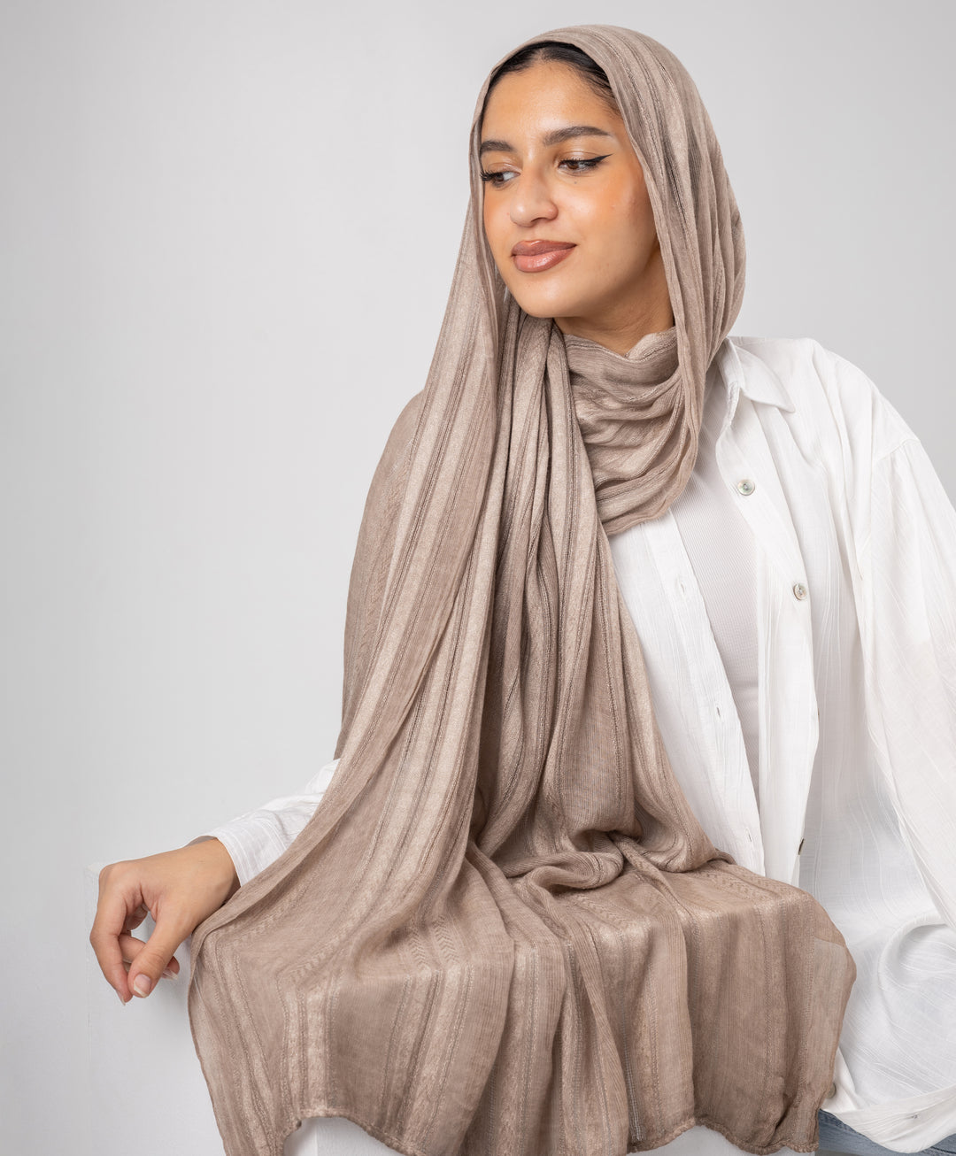 Striped Marble Linen Scarf