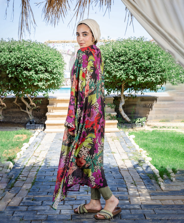 Printed Chiffon Kimono