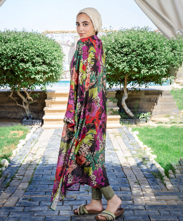 Printed Chiffon Kimono