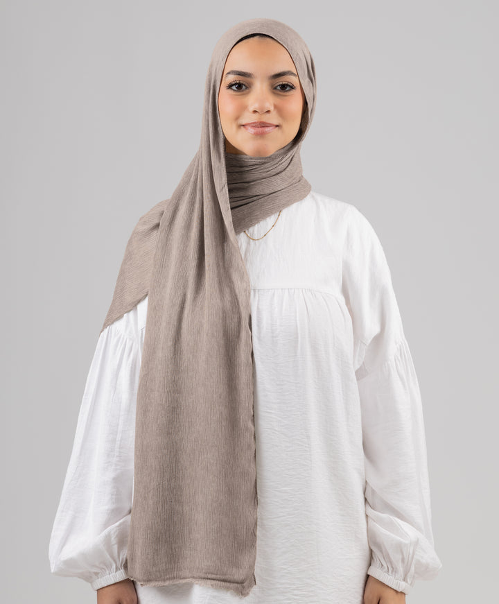 Foggy Marble Tassels Cotton Scarf