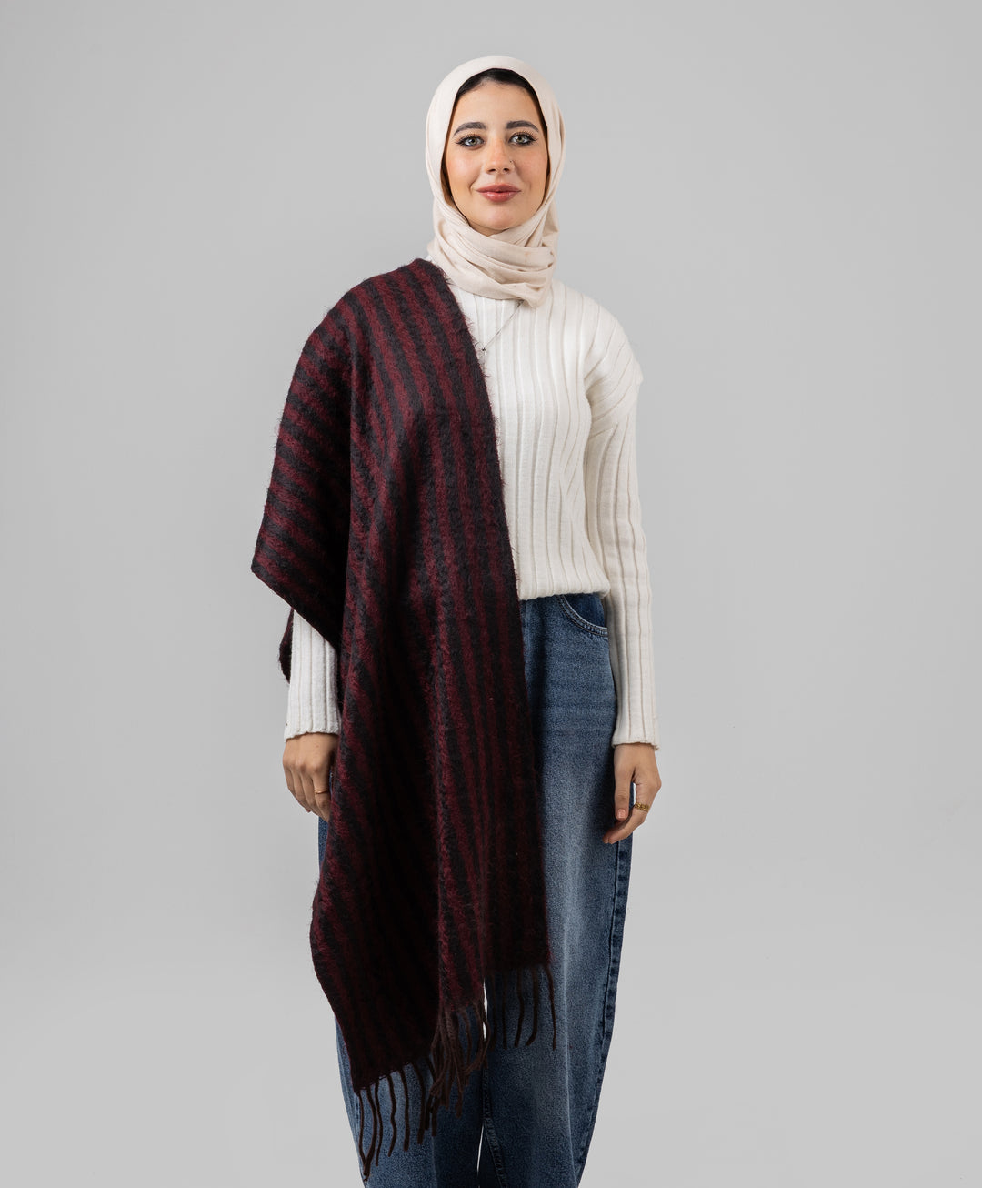 Striped Winter Shawl