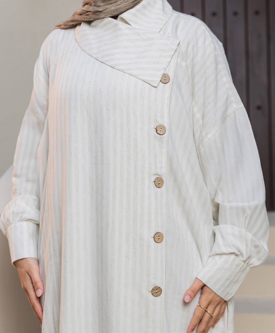 Striped Linen Abaya