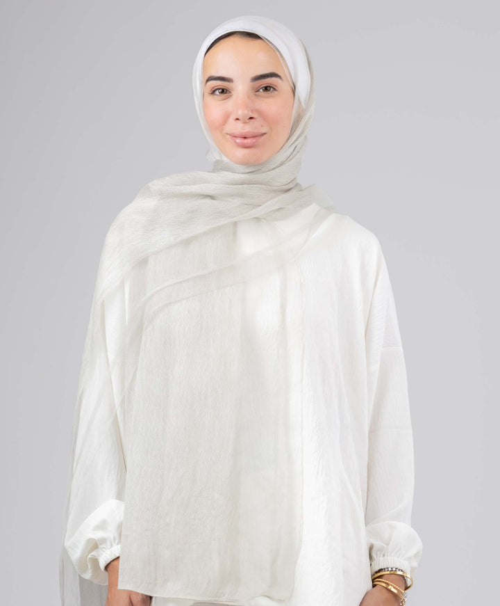 Silk Linen Zigzag Scarf