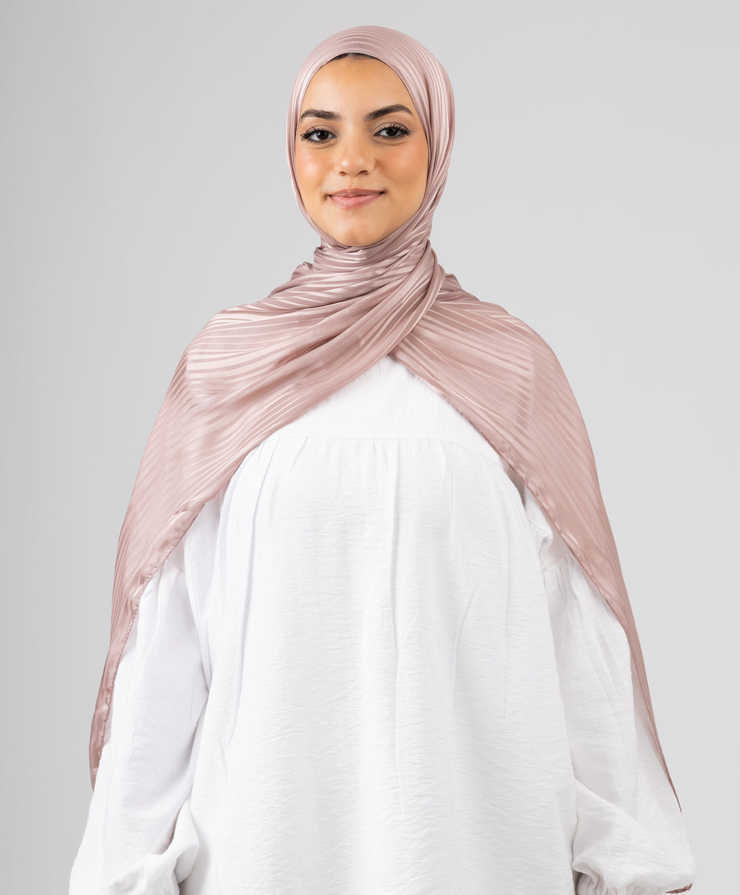 Linear Satin Chiffon Scarf