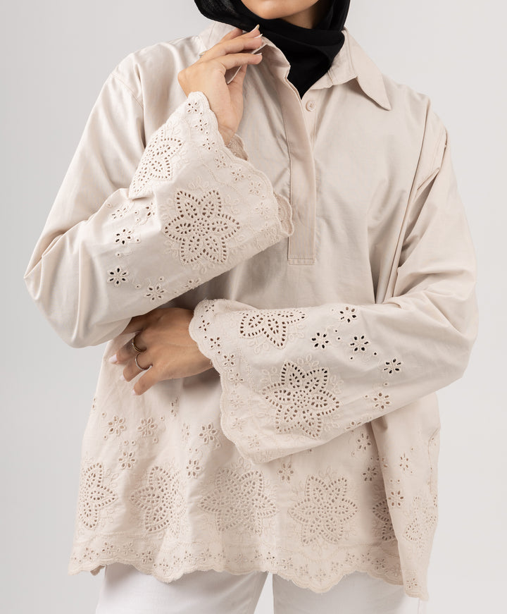 Embroidered Poplin Shirt