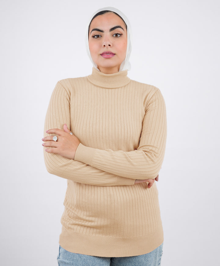Wide Ribbed Basic Pullover
