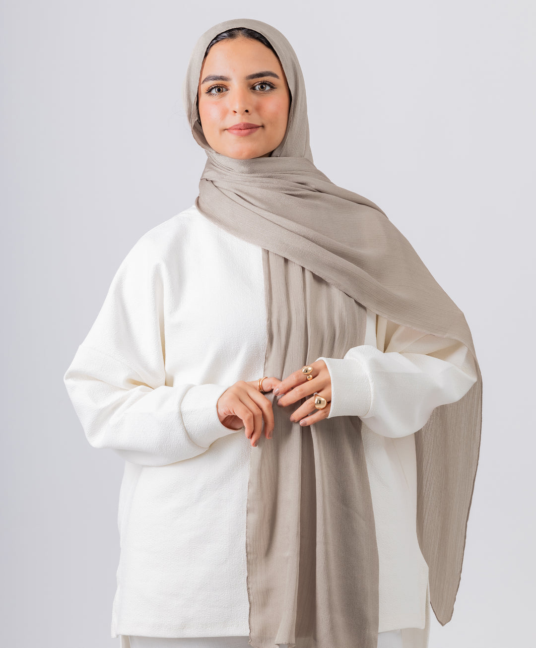Wide Silk Crinkle Scarf