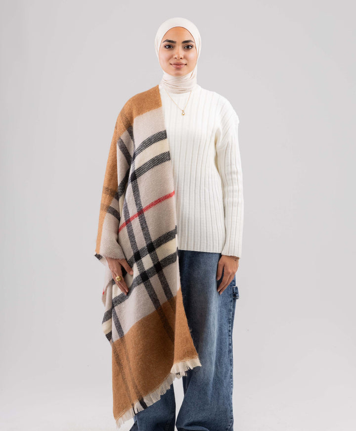 Plaid Winter Shawl