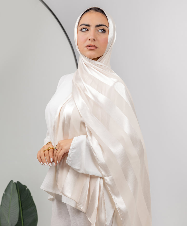 Crinkle Satin Chiffon Scarf