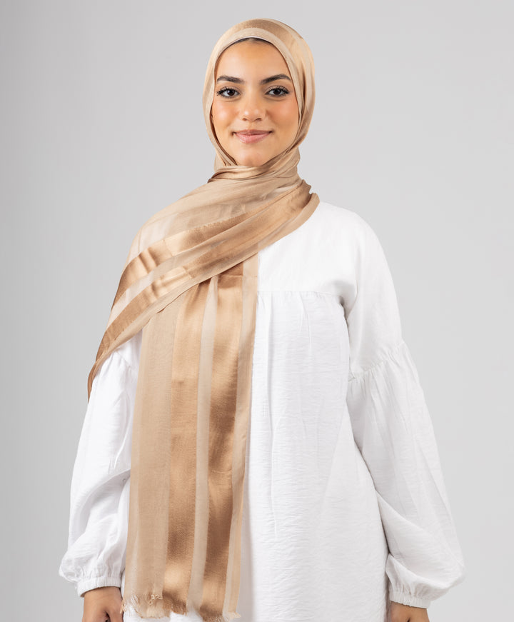 Glowy Satin Linen Scarf