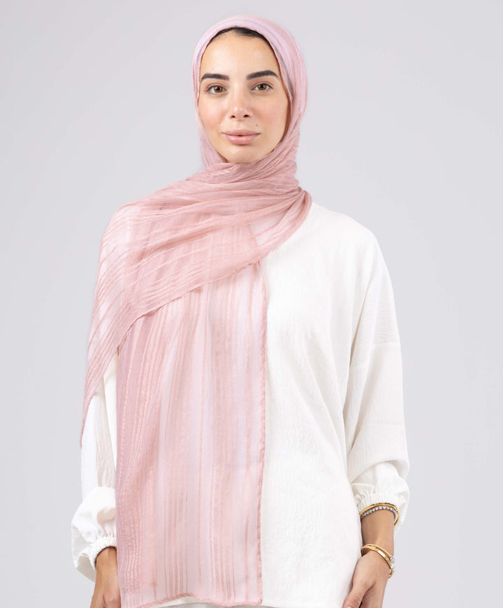Gloss Silk Stripes Scarf