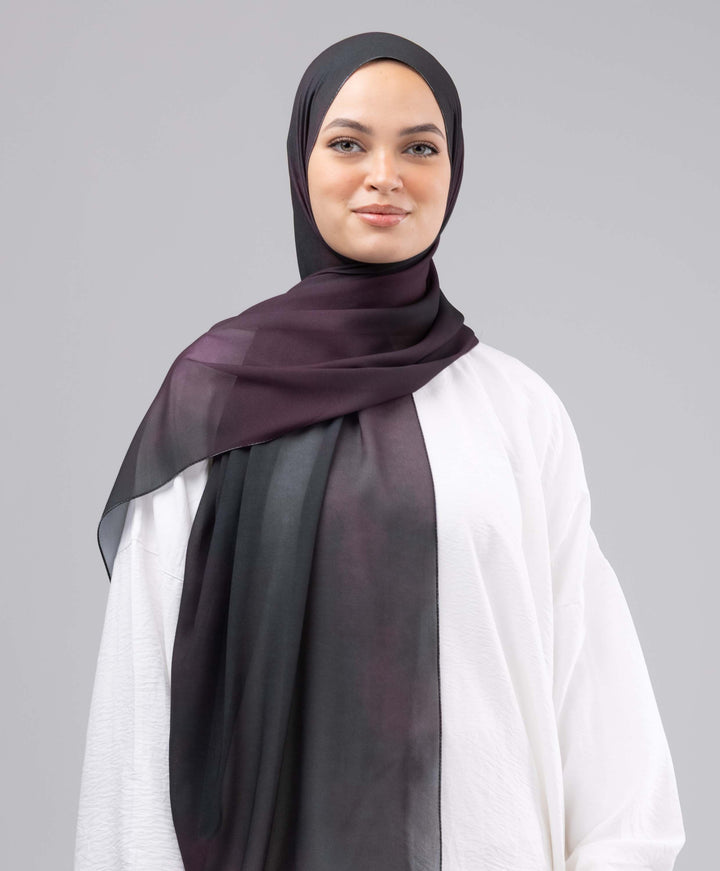 Midnight Plum Chiffon Scarf