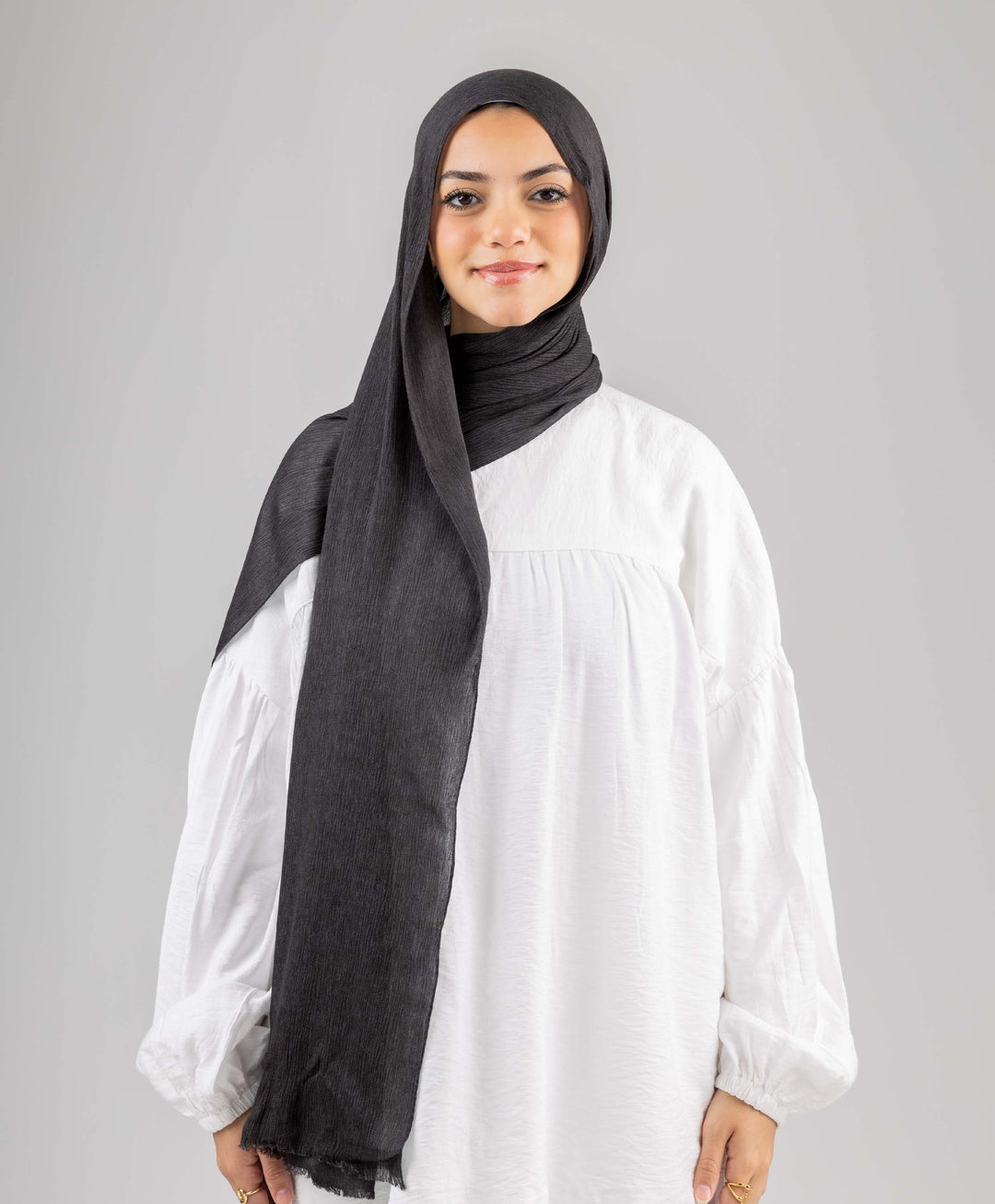 Foggy Marble Tassels Cotton Scarf