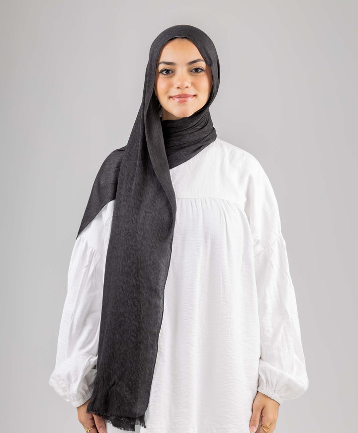 Foggy Marble Tassels Cotton Scarf