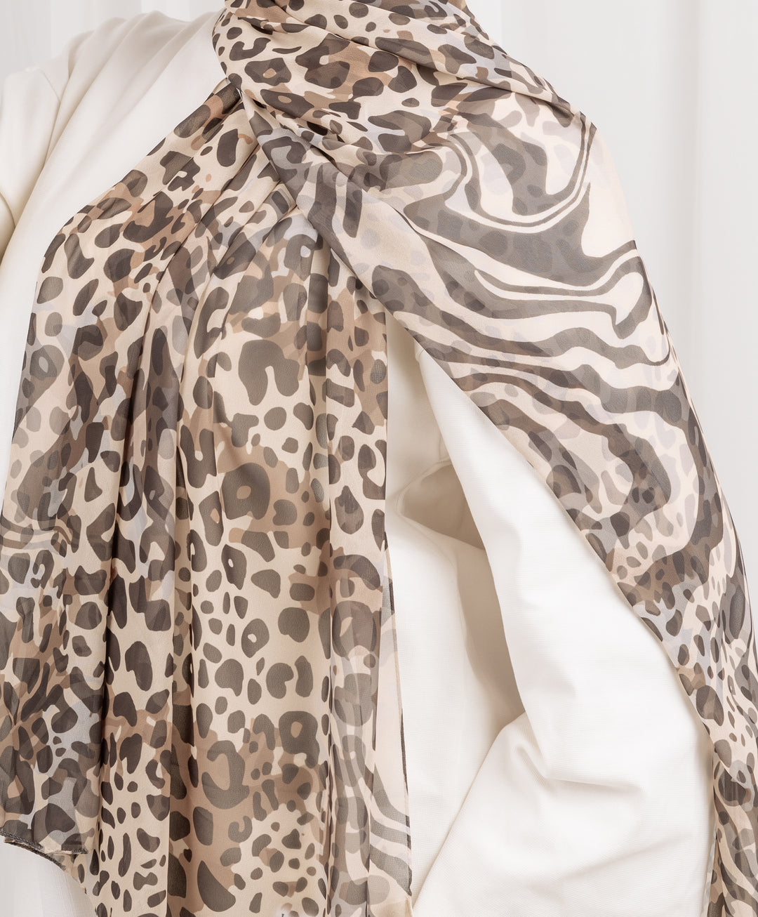 Leopard Luxe Chiffon Scarf