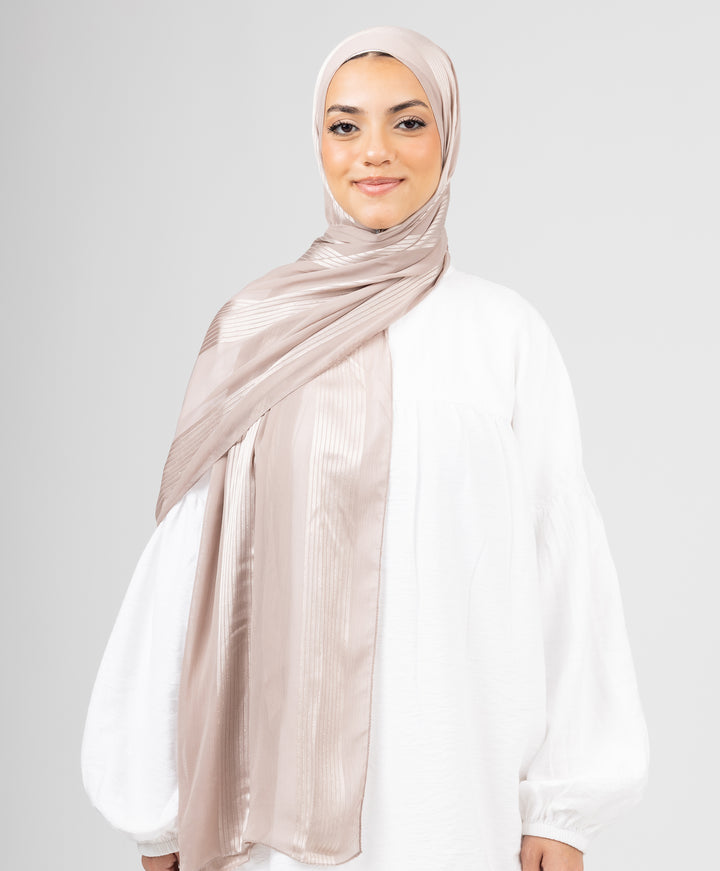 Glittery Crinkle Satin Chiffon Scarf